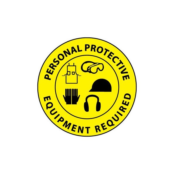 Walk On Floor Sign - Personal Protective Equipment Required